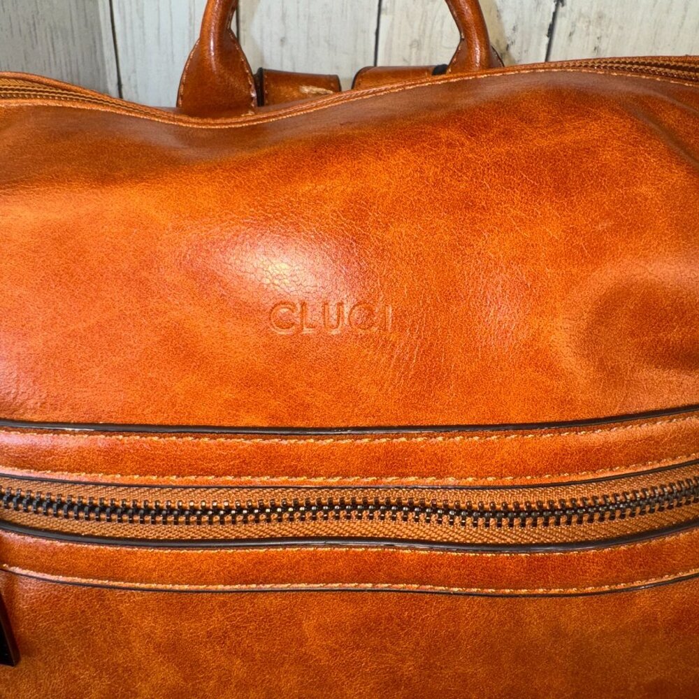 CLUCI Greene Women's Large PU Leather Backpack Purse For Commuting Oil Wax NWOT - Picture 2 of 13